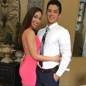 Hot coral fashion nova dress